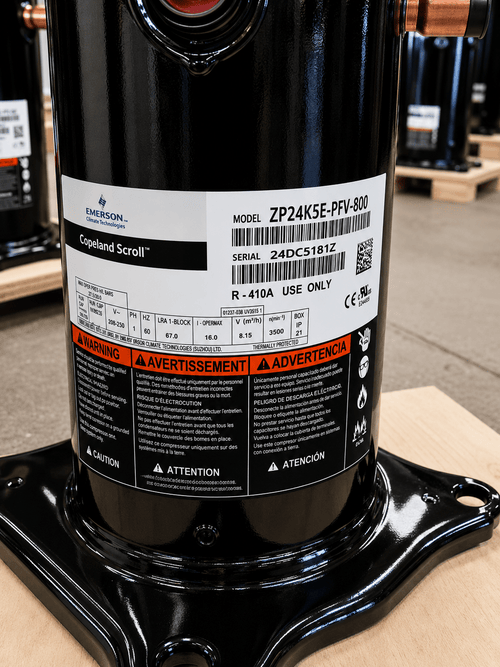 Copeland ZP24K5E - PFV - 800 Scroll Compressor | 2 Ton | R - 410A | 208/230V 1 - Phase | 24,000 BTU - iComfort AC Supply
