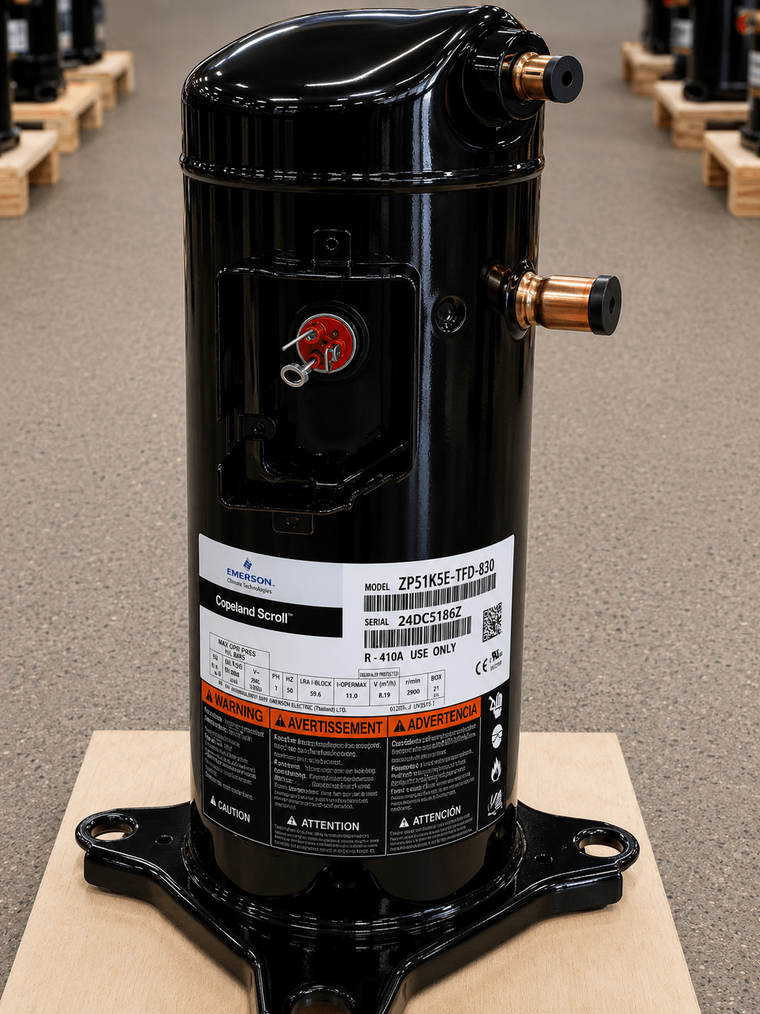 Copeland ZP51K5E - TFD - 830 Scroll Compressor | 4 Ton | R - 410A | 460V 3 - Phase | 52,300 BTU - iComfort AC Supply
