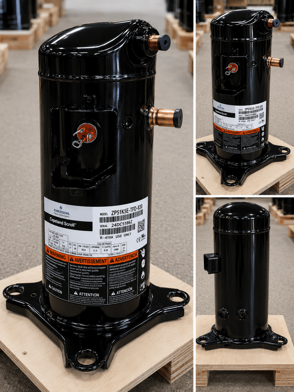 Copeland ZP51K5E - TFD - 830 Scroll Compressor | 4 Ton | R - 410A | 460V 3 - Phase | 52,300 BTU - iComfort AC Supply