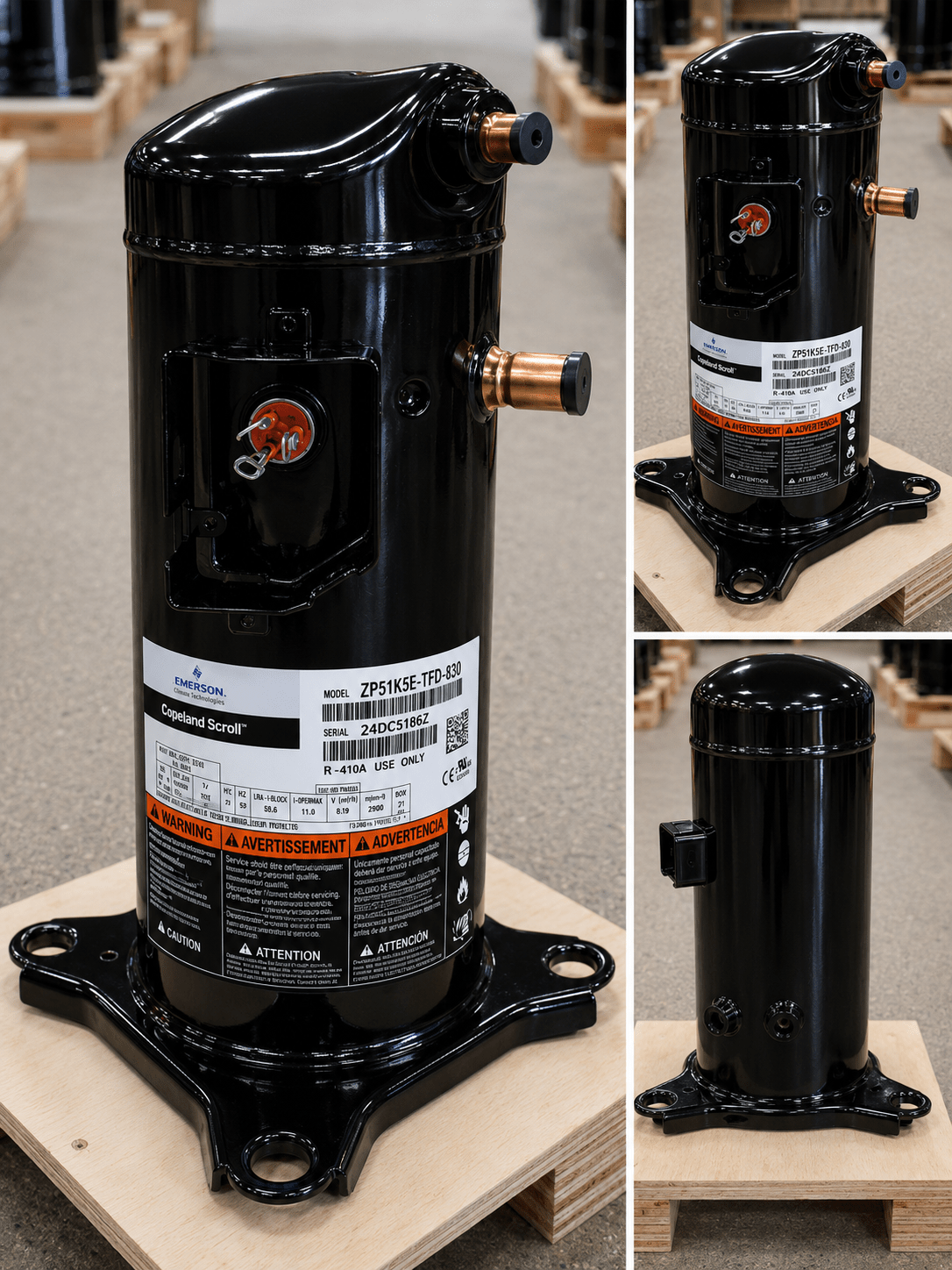 Copeland ZP51K5E - TFD - 830 Scroll Compressor | 4 Ton | R - 410A | 460V 3 - Phase | 52,300 BTU - iComfort AC Supply