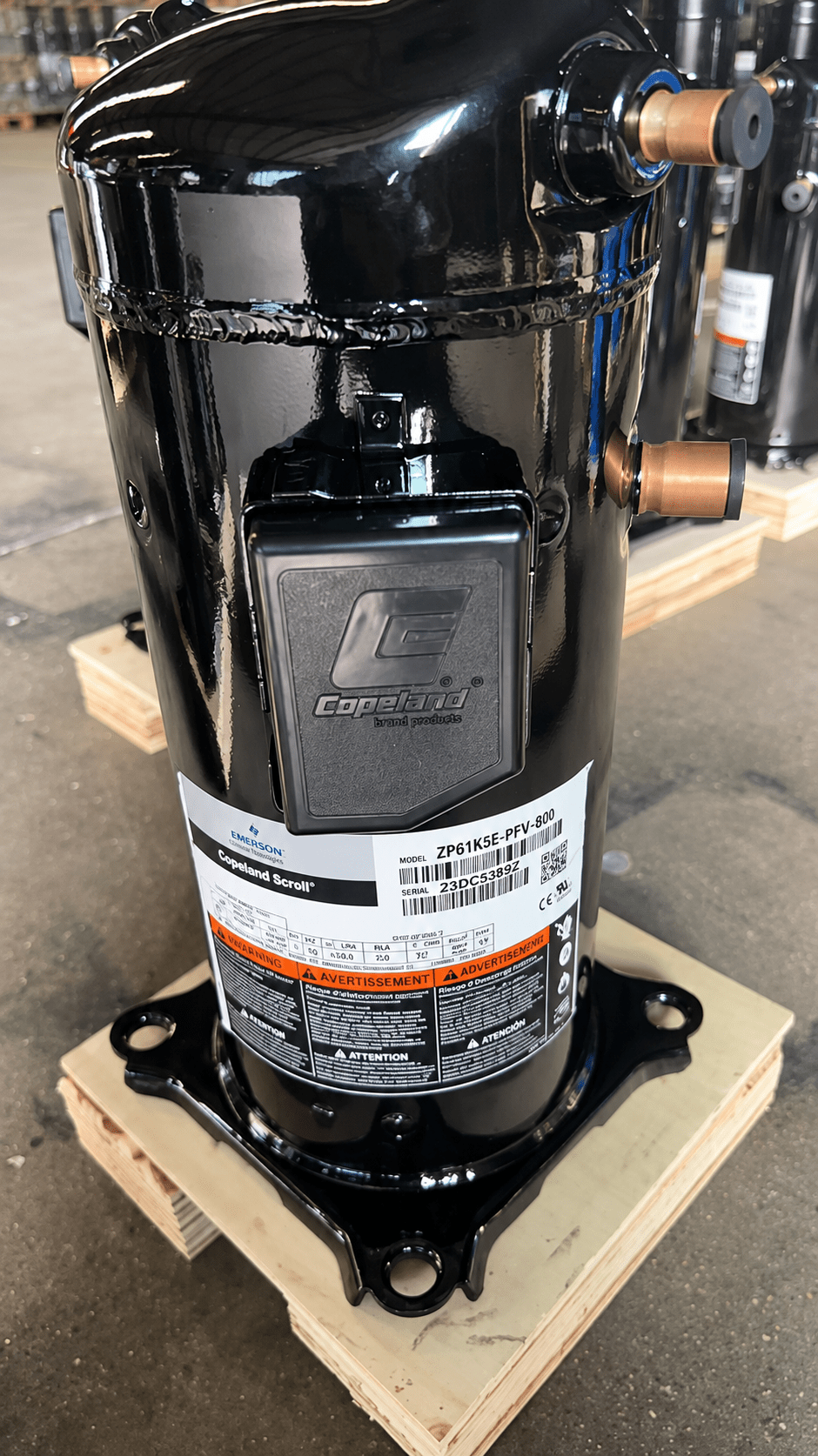 Copeland ZP61K5E-PFV-800 Scroll Compressor | 5 Ton | R-410A | 208/230V 1-Phase | 61,500 BTU - iComfort AC Supply