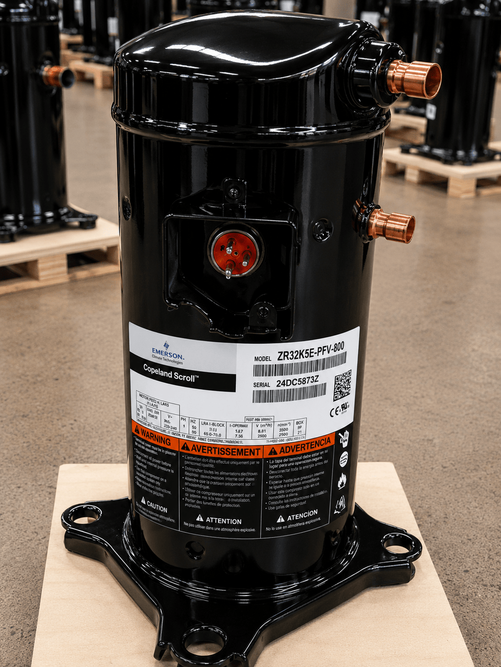 Copeland ZR32K5E - PFV - 800 Scroll Compressor | 2.5 Ton | R - 22 / R - 407C | 208/230V 1 - Phase | 31,300 BTU | New - iComfort AC Supply