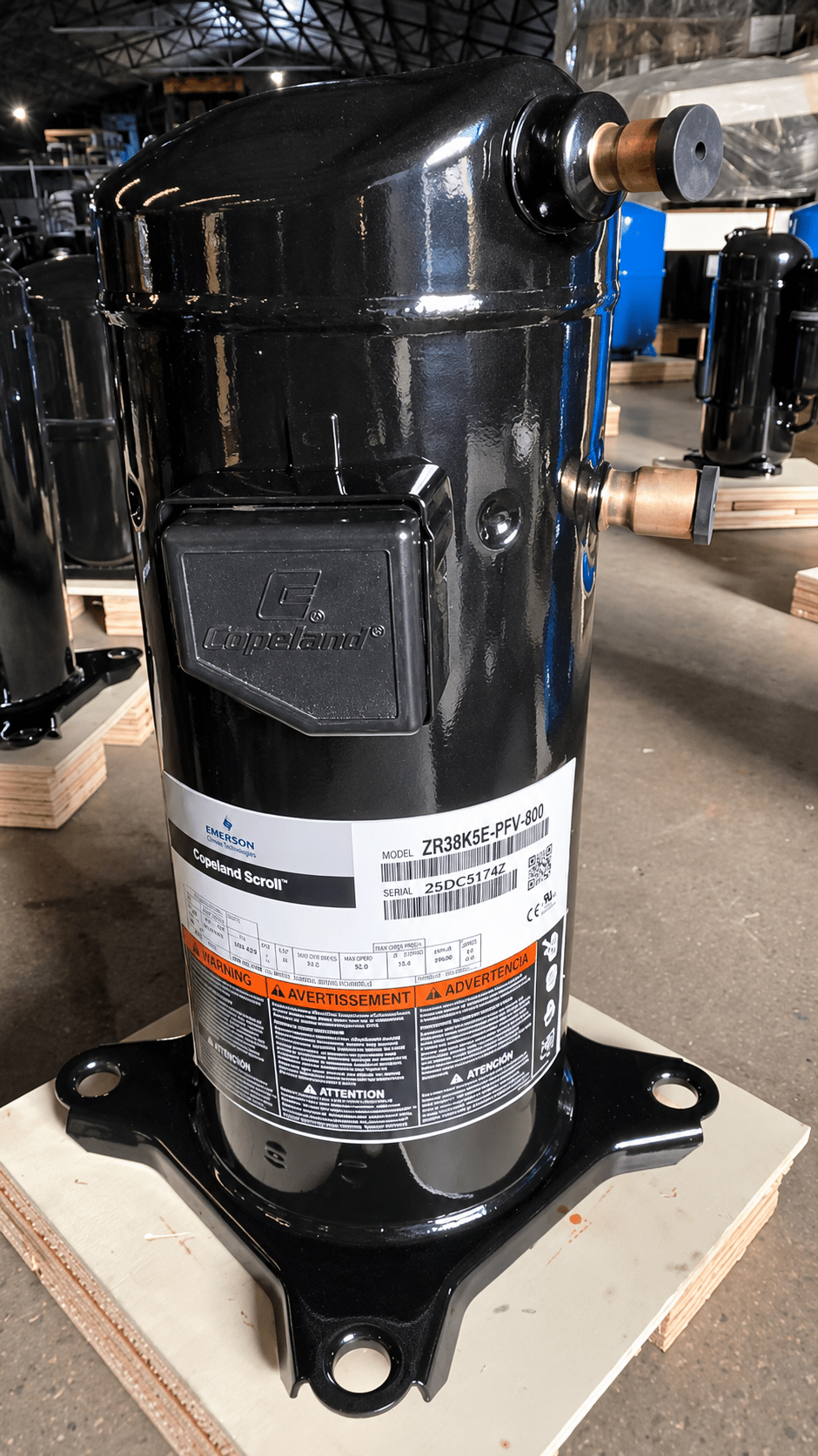 Copeland ZR38K5E-PFV-800 Scroll Compressor | 3 Ton | R-407C | 208/230V 1-Phase | 36,600 BTU | New - iComfort AC Supply