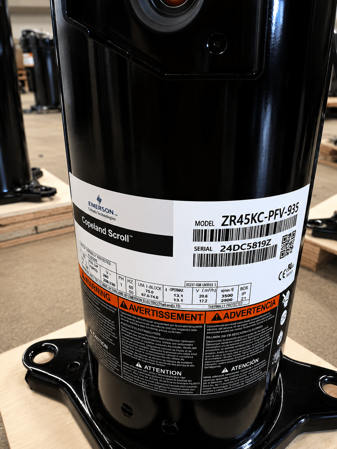 Copeland ZR45KC-PFV-935 | 4 Ton | R-22 | 208/230V – iComfort AC Supply